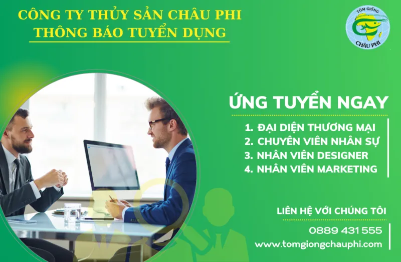 Tôm giống châu Phi tuyển dụng nhân sự nhiều vị trí