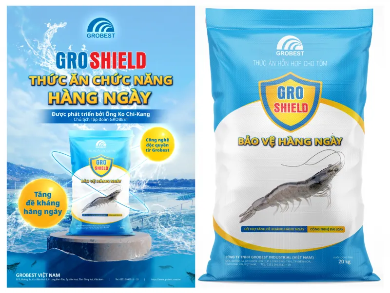Grobest Việt Nam: Tiên phong ra mắt sản phẩm thức ăn chức năng hàng ngày Groshield, nâng cao tối đa sức đề kháng, hướng đến những vụ tôm về đích thành công trong năm tới